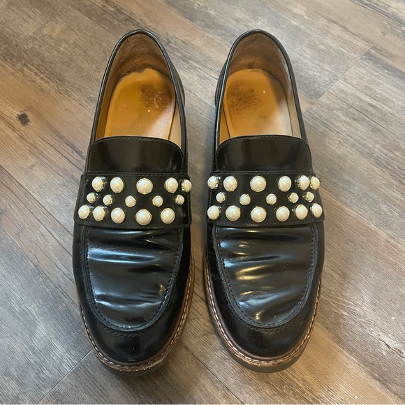 Stuart Weitzman Pearl Mirror Jet Loafers Black Size 8 purging make me an offer - Picture 2 of 7